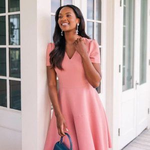 Gal Meets Glam Kate V-Neck Fit & Flare Dress 00